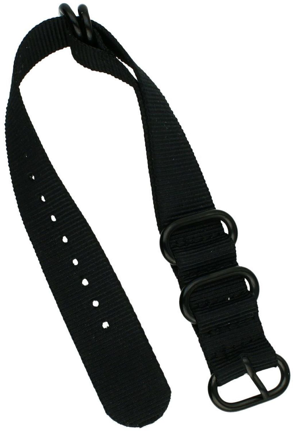 Pasek do zegarka NATO 012 w kolorze czarnym. Nylonowy, parciany, długość 26 cm, szerokość 20 mm. Uniwersalny wybór do zegarków sportowych, casualowych i militarnych.2.jpg